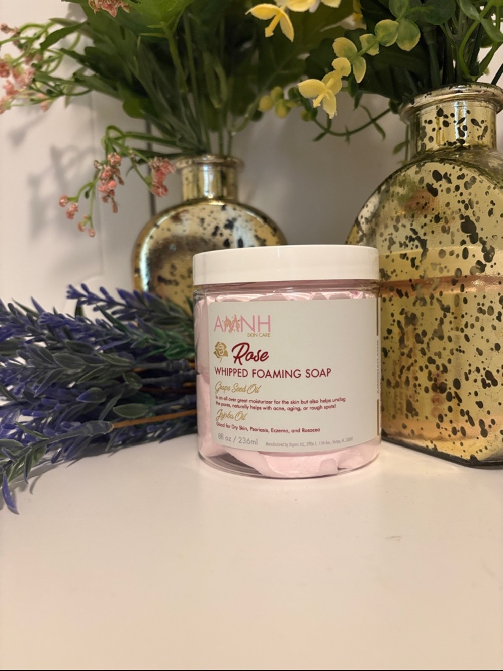 ANNH Rose Whipped Foaming Soap — Soft Pink